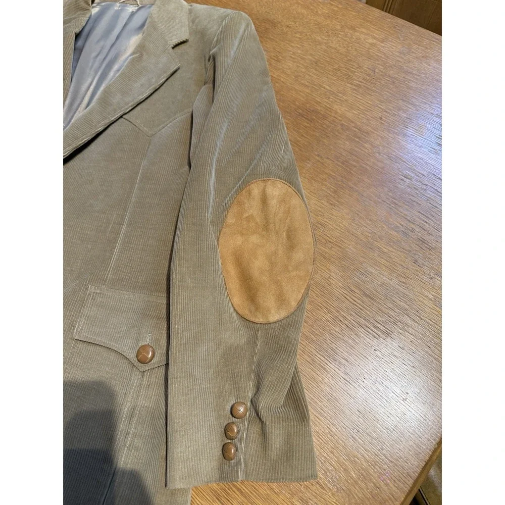 Kenny Rogers Circle S Vintage Western Corduroy Blazer 46R Elbow‎ Patch USA